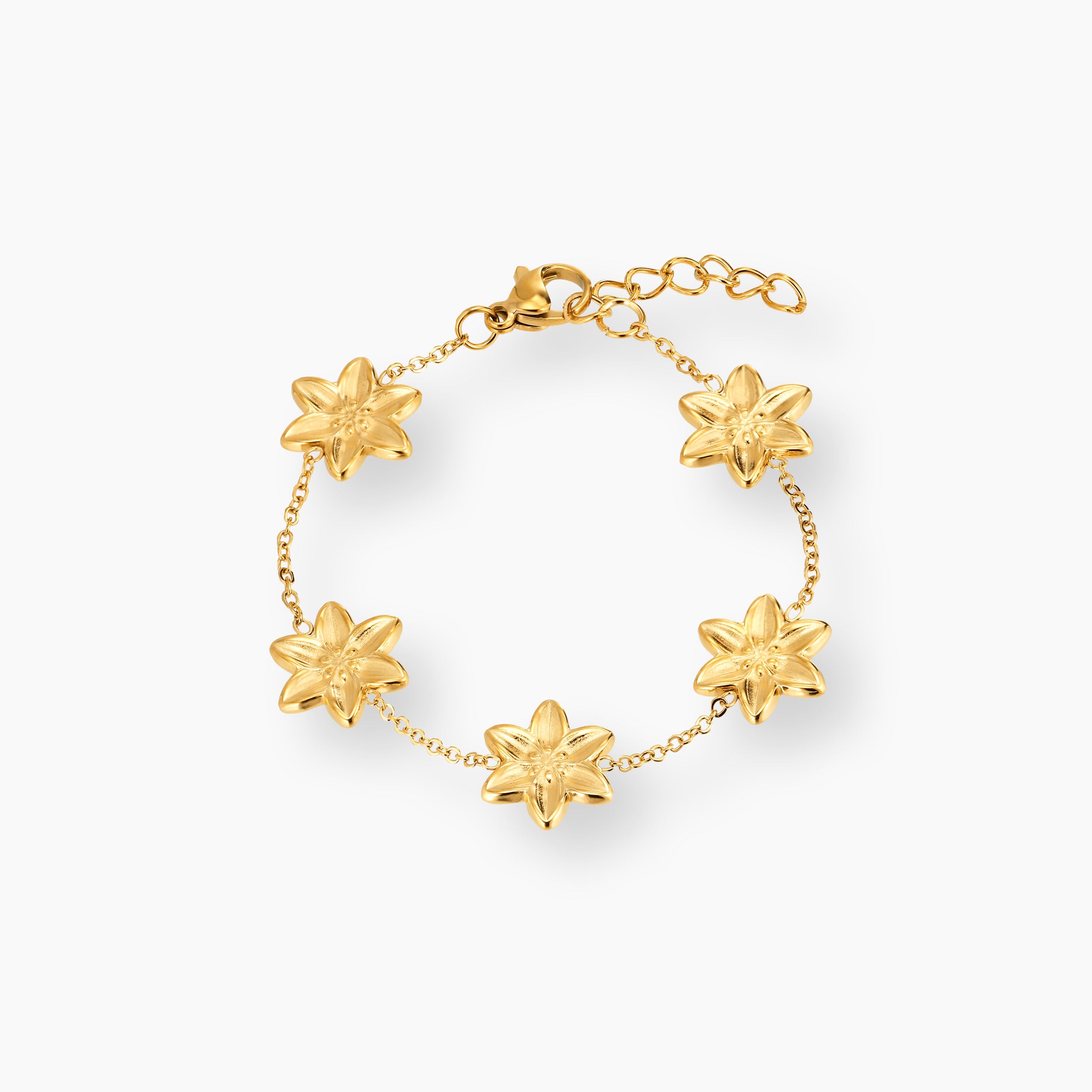 LILY ARMBÅND GULDBELAGT (5 BLOMSTER)