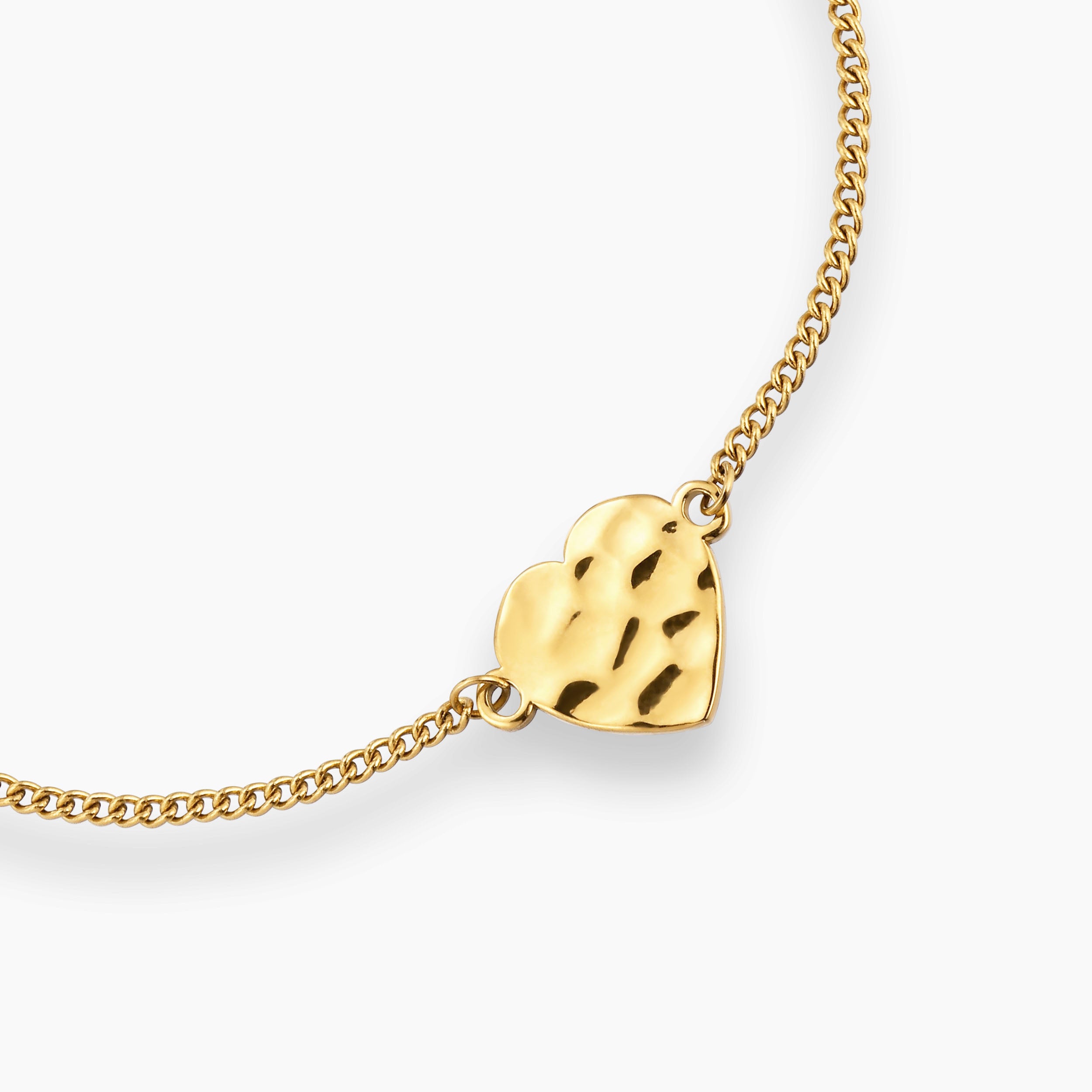 HJERTE HAMMERED ARMBÅND - GULDBELAGT