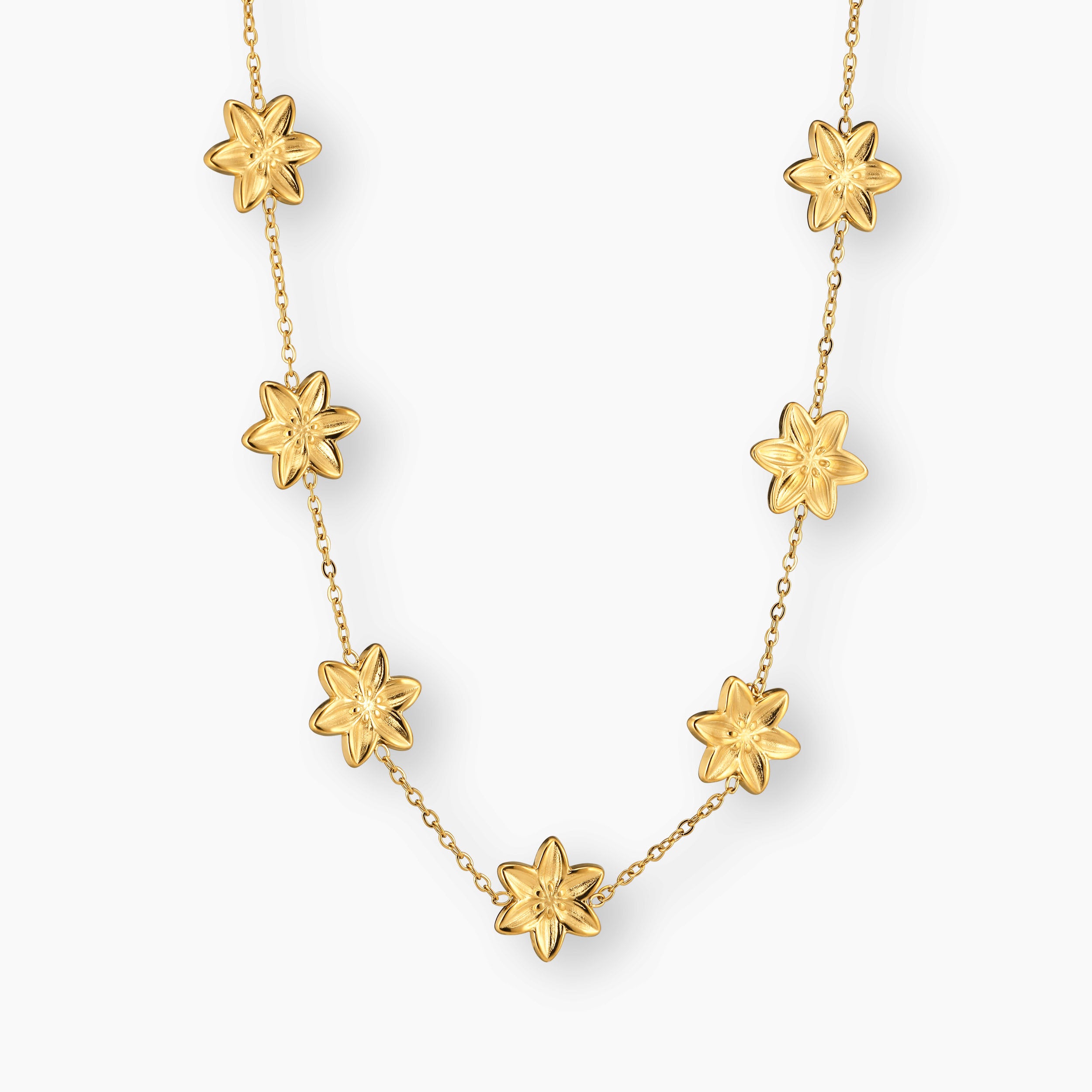 LILY HALSKÆDE GULDBELAGT (7 BLOMSTER)