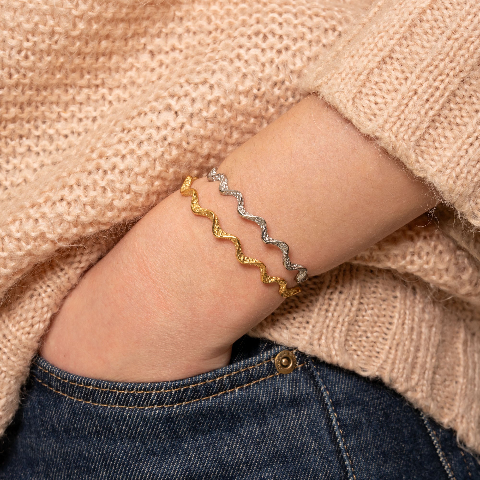 WAVES MOON SLIM JUSTERBAR ARMRING
