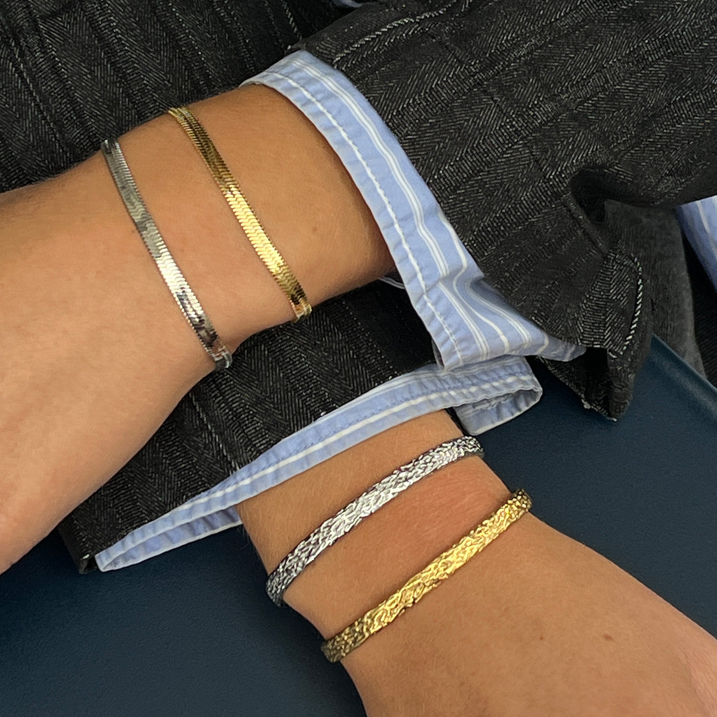 SNAKE ARMBÅND 4MM - GULDBELAGT