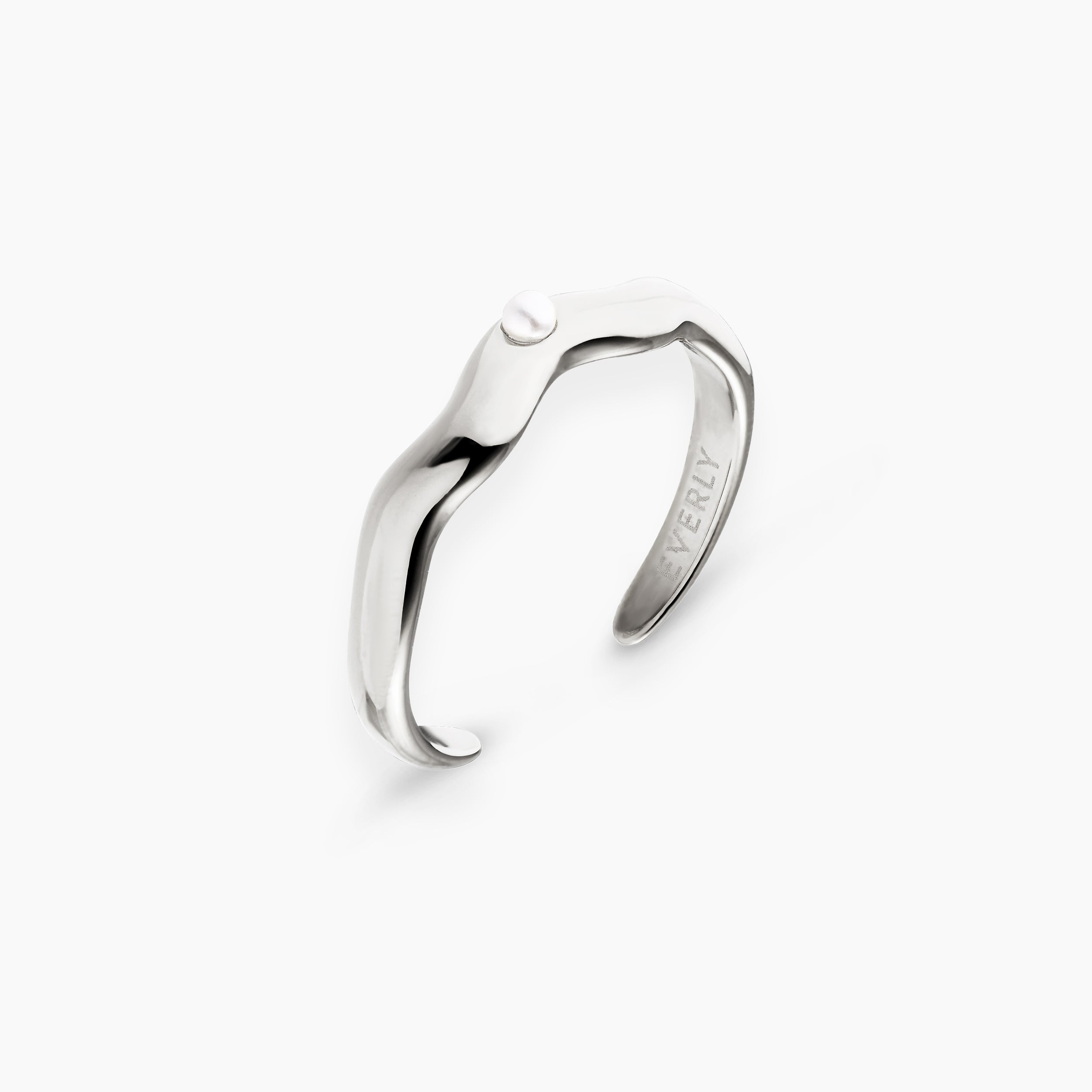 WAVES RING MED PERLE