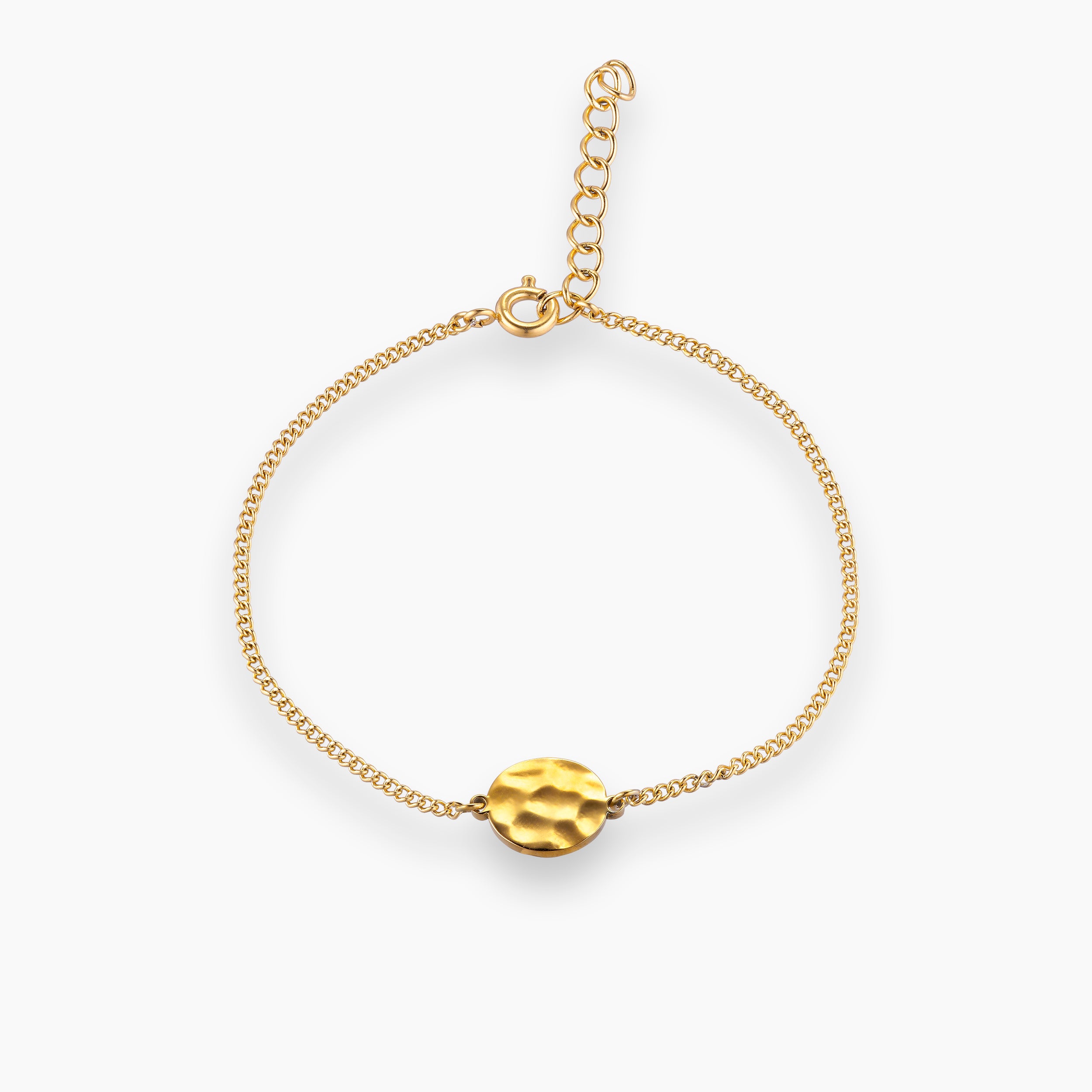 COIN HAMMERED ARMBÅND - GULDBELAGT