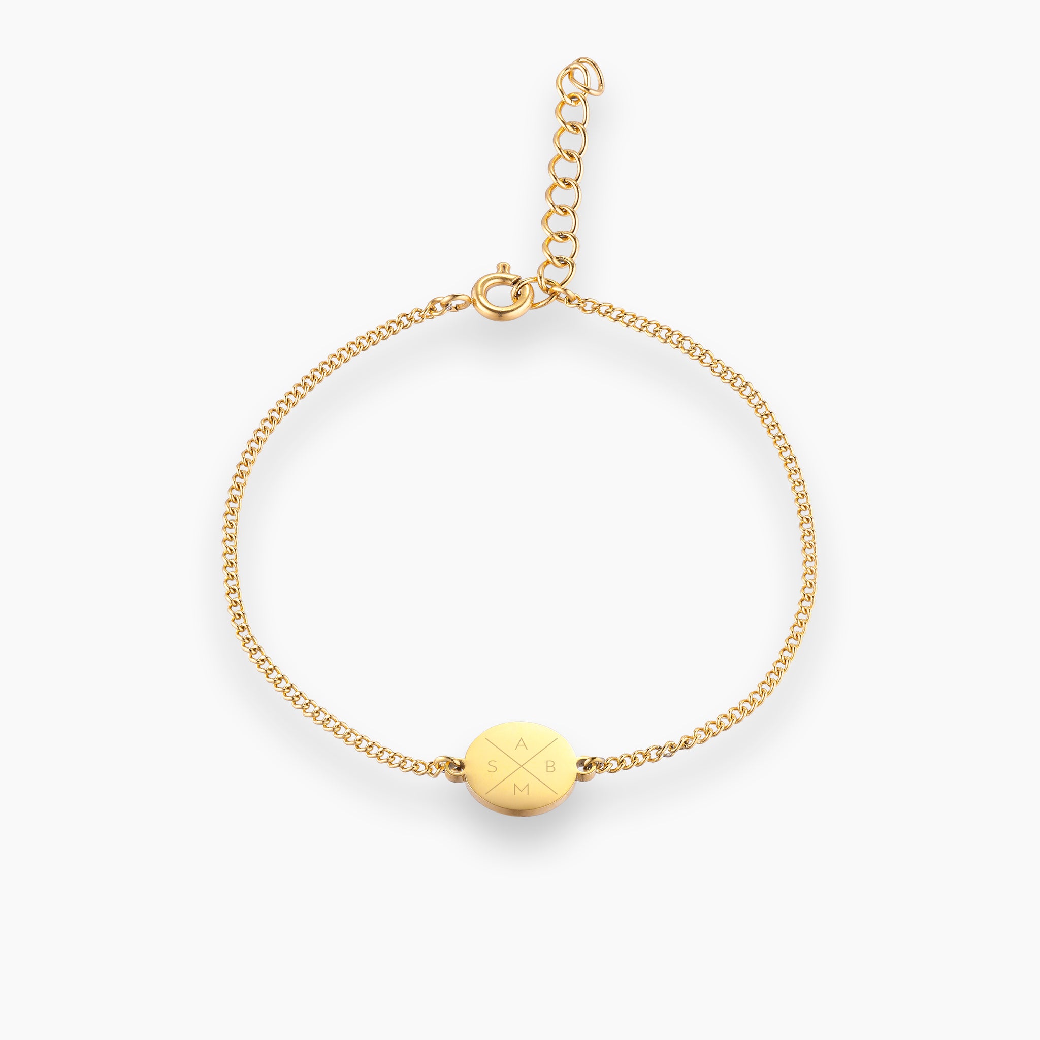 Kryds armbånd med indgravering - 18K guldbelagt - Nordd Copenhagen