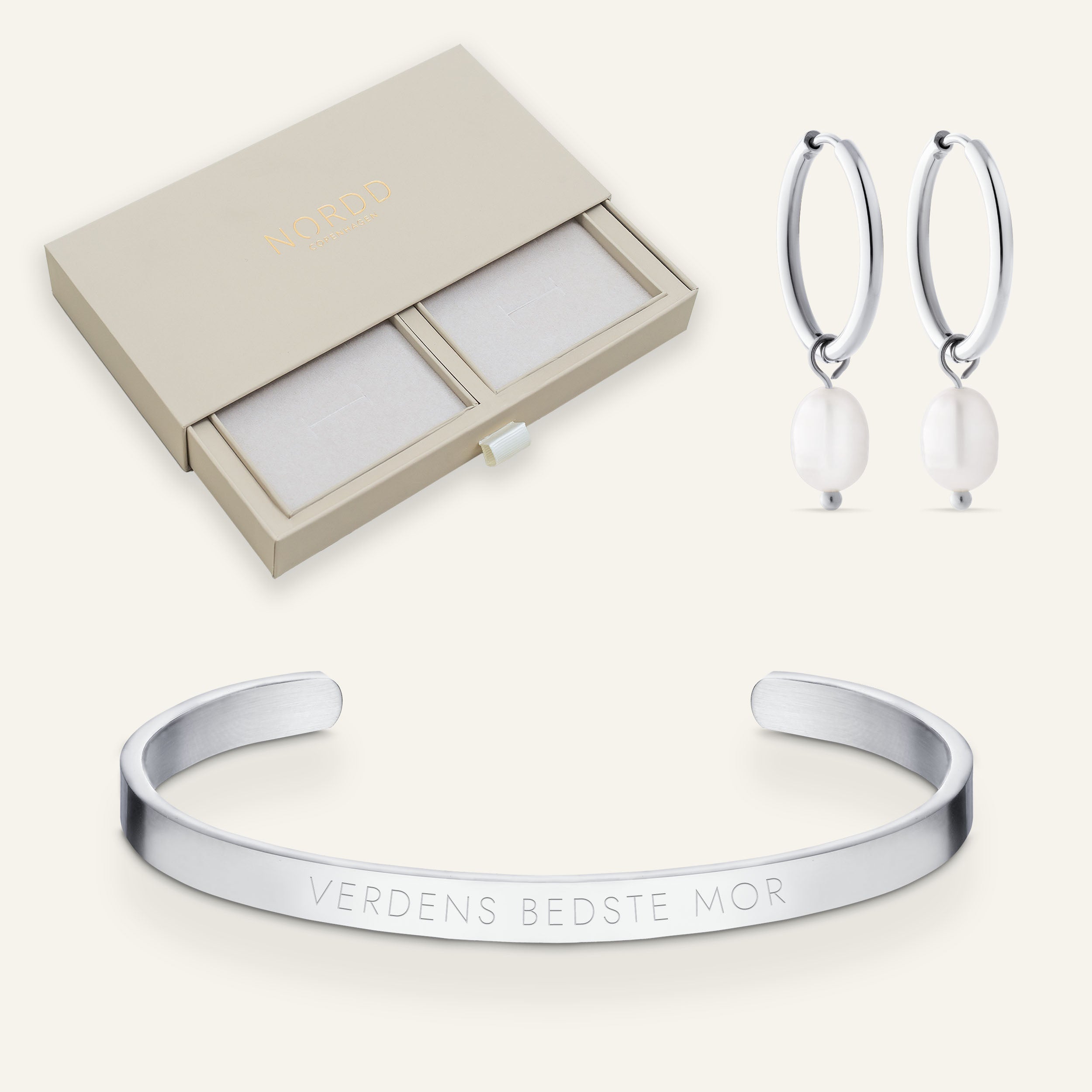 Mors Dag Gavesæt - Classic - Armbånd + Creoler - Nordd Copenhagen
