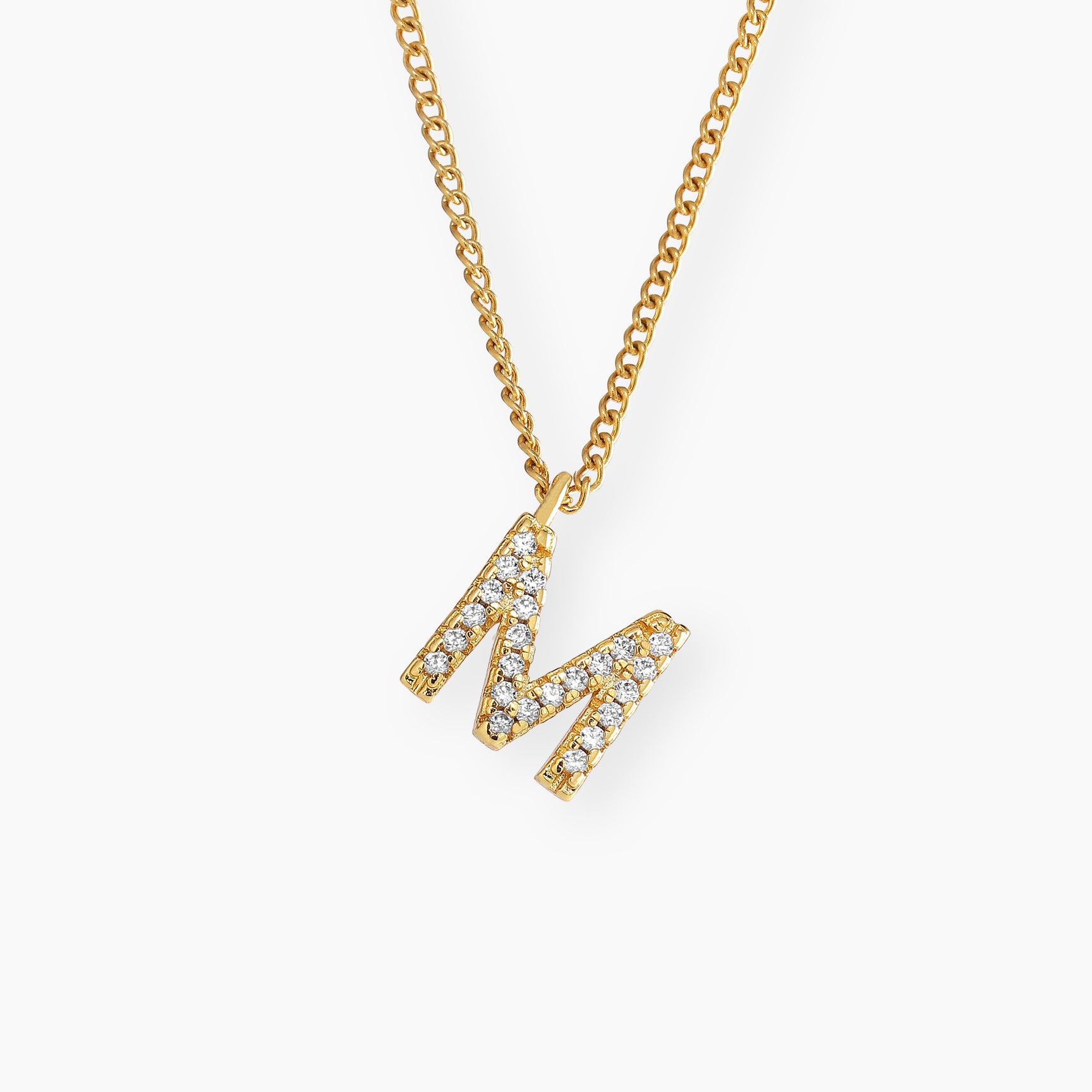 Bogstav Halskæde - Med zirkoner - 18K guldbelagt - 45+5 cm - Nordd Copenhagen