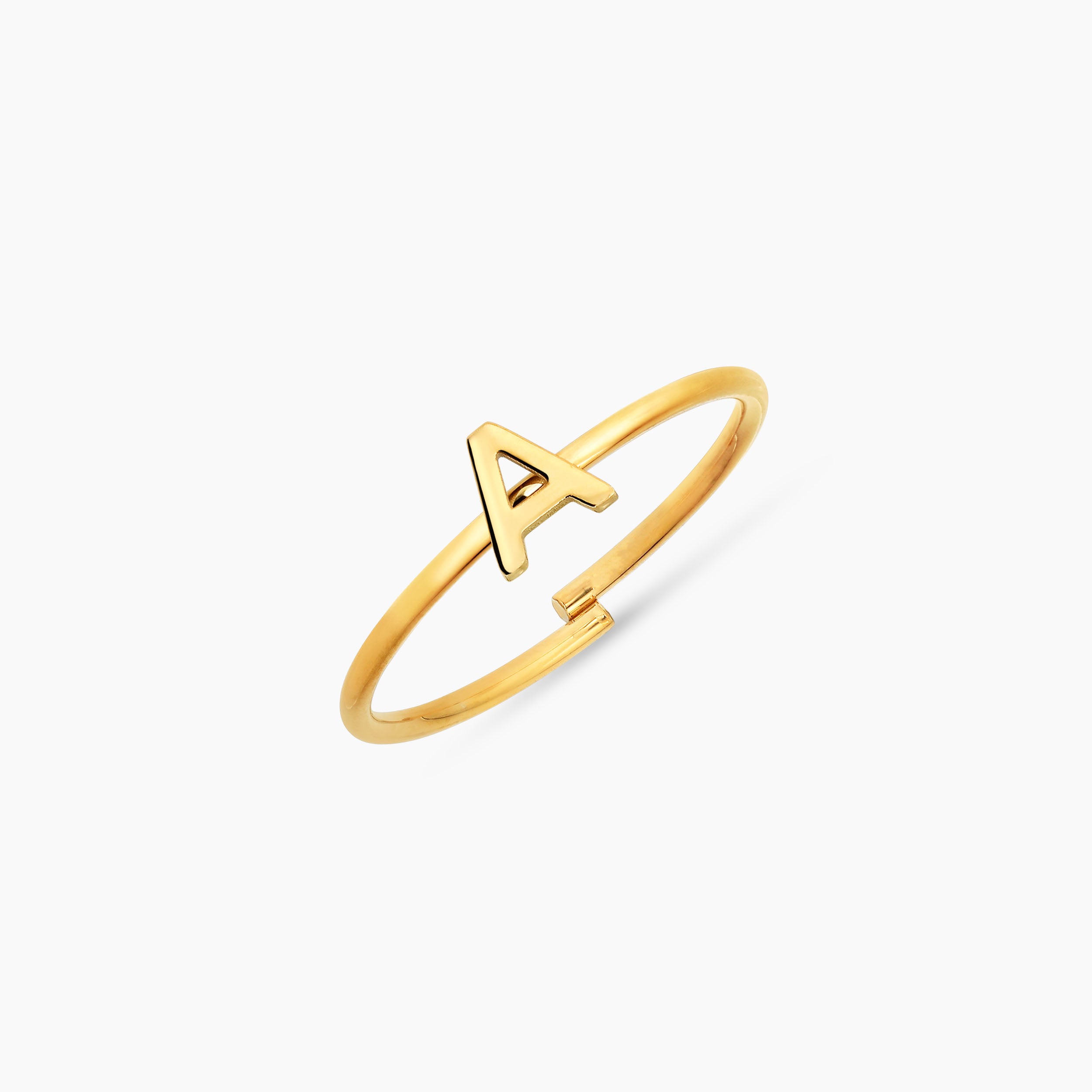 BOGSTAV RING JUSTERBAR GULDBELAGT