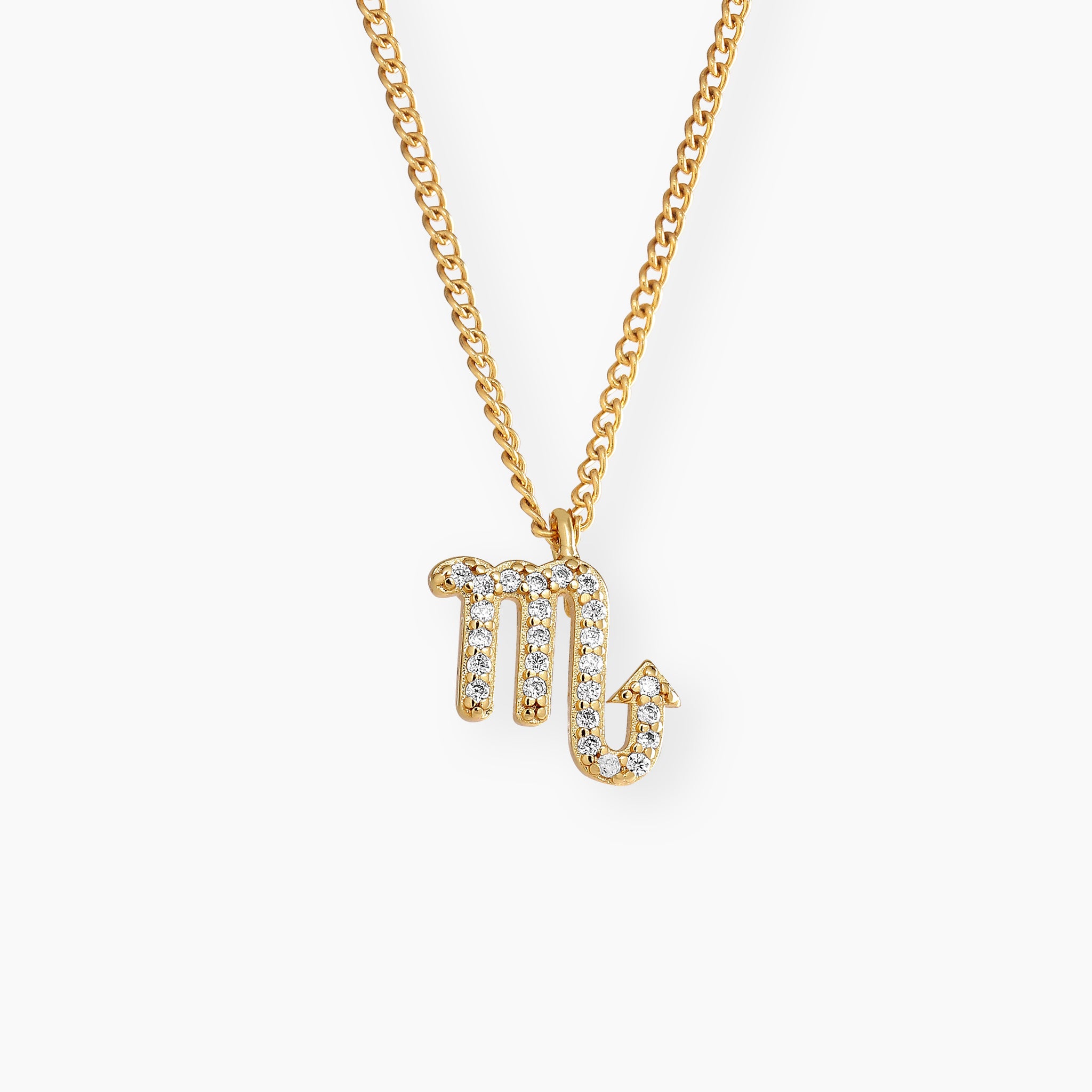 Stjernetegn Halskæde med zirkoner - 18K guldbelagt - 45+5 cm - Nordd Copenhagen