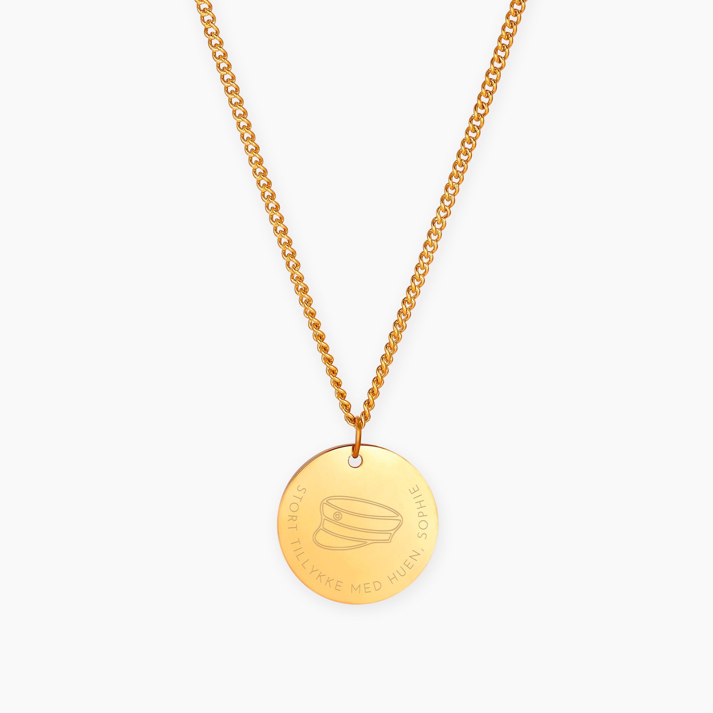 STUDENTERHUE HALSKÆDE - 02 GULDBELAGT